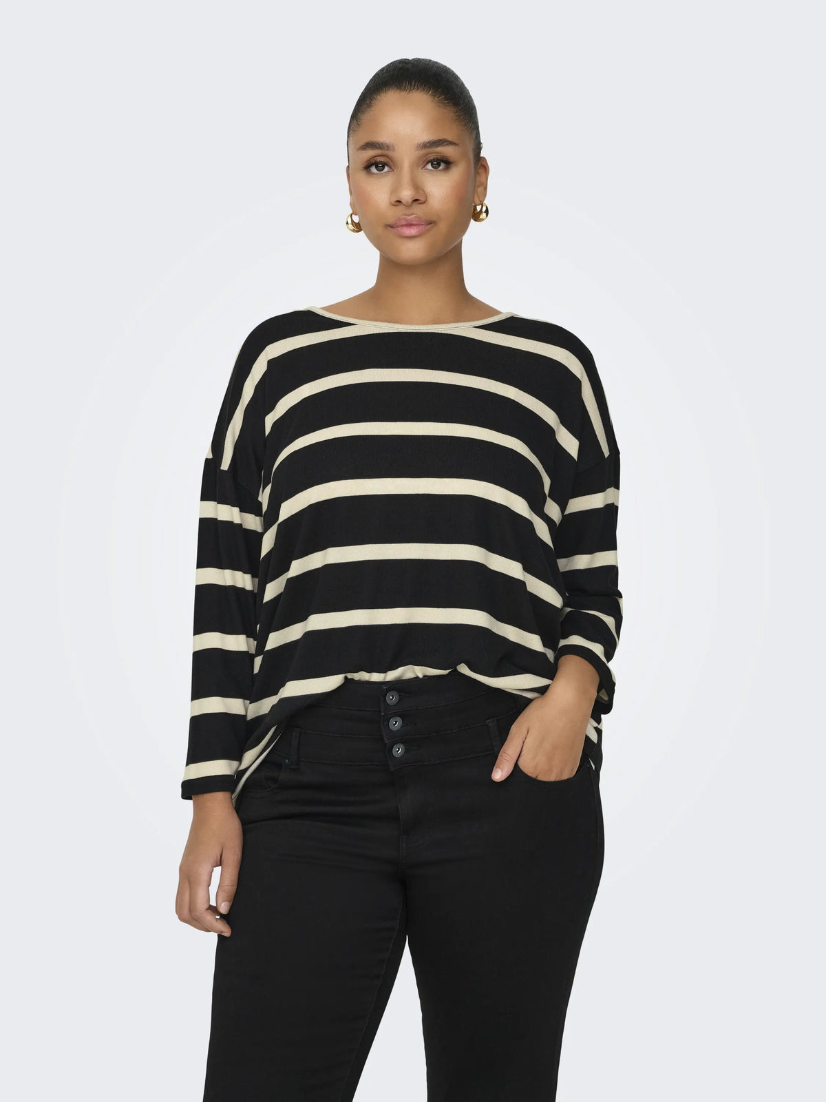 Strickpullover mit Dreiviertelarm