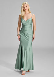 Abendkleid Maxi feinen Raffungen