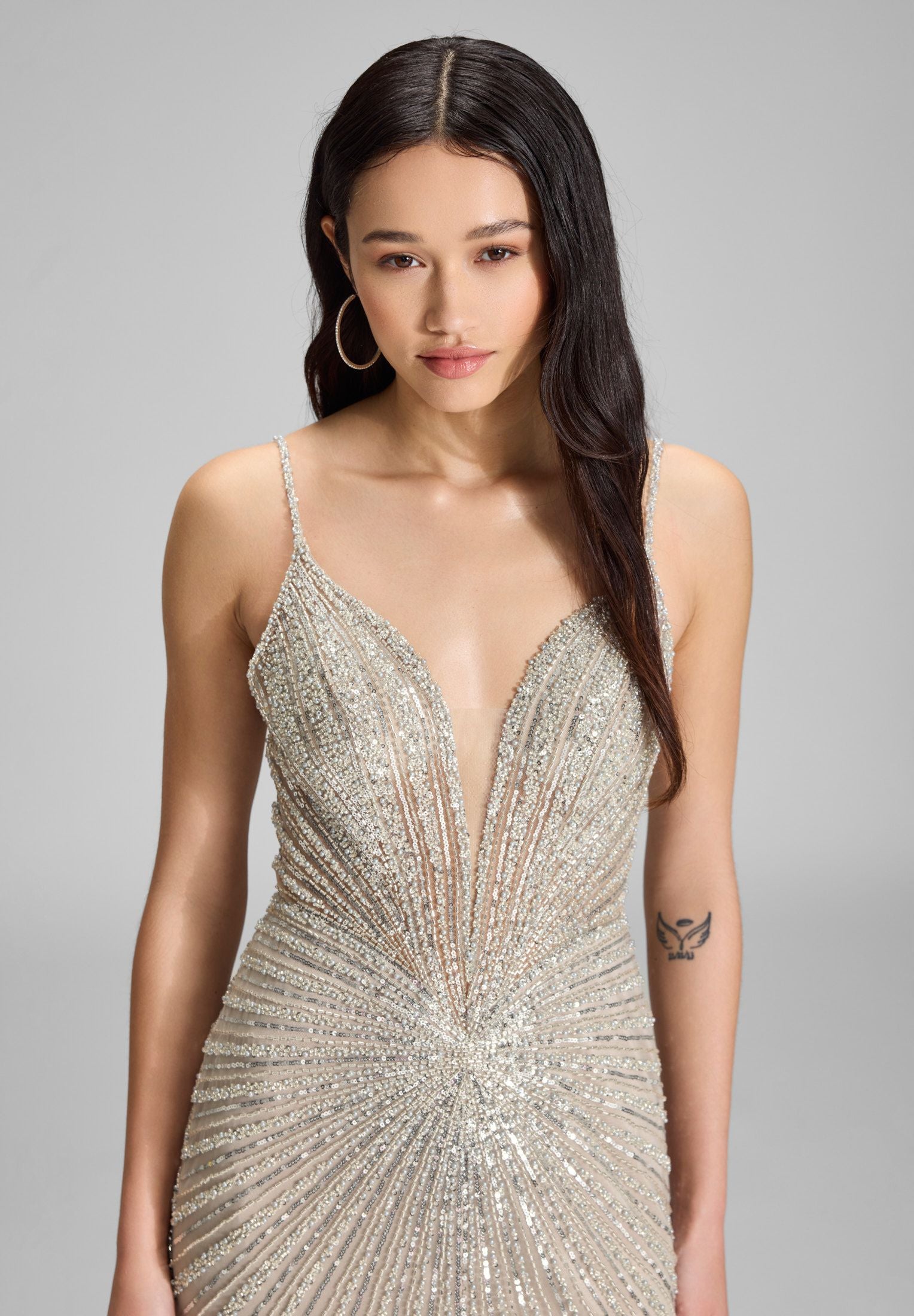Abendkleid Maxi mit Pailletten