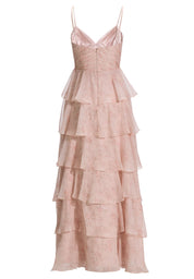 Volantkleid Maxi aus Chiffon