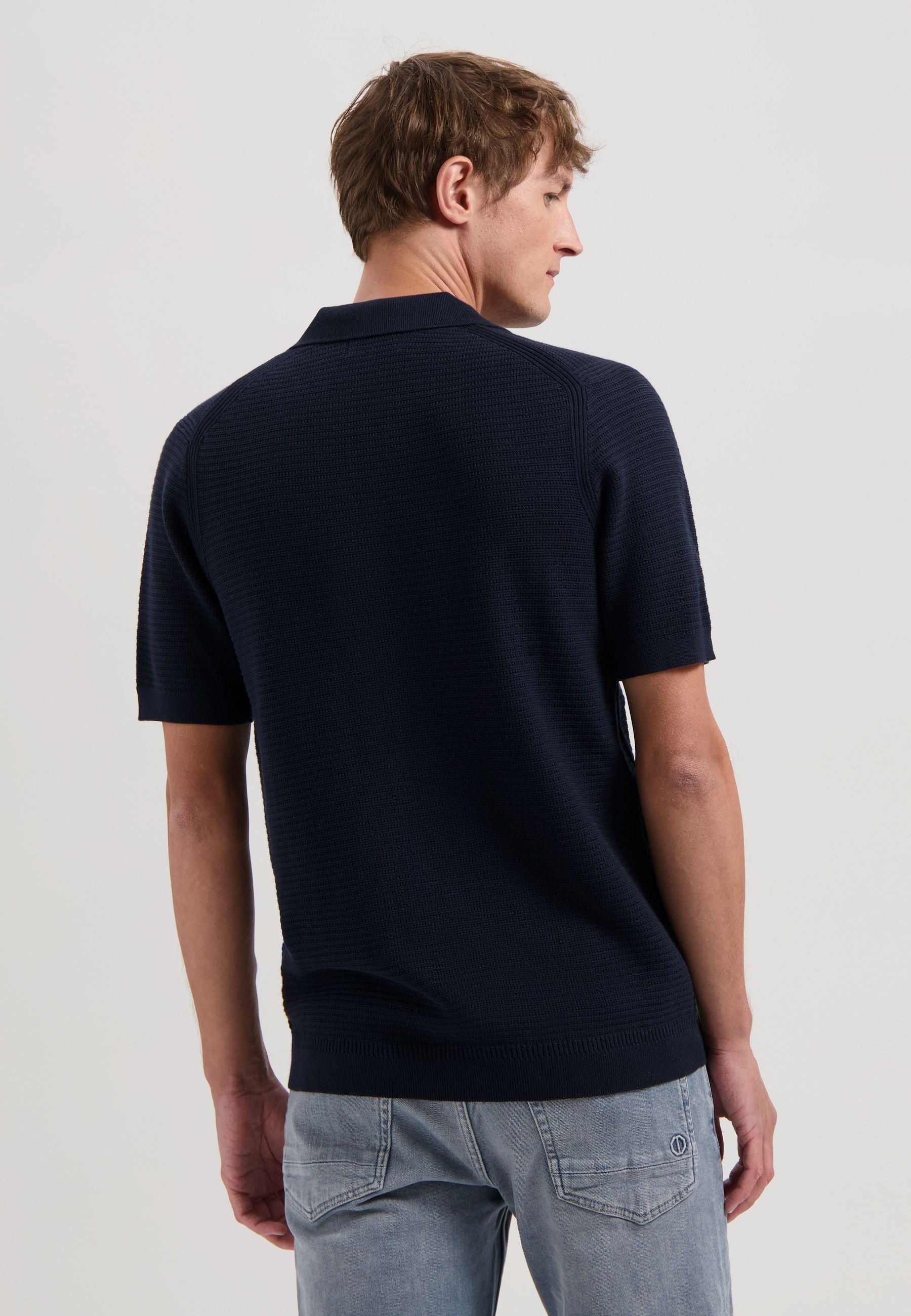 Strick-Poloshirt aus Baumwolle