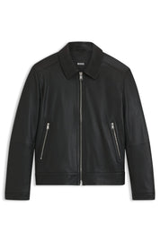 Lederjacke mit aufliegendem Kragen