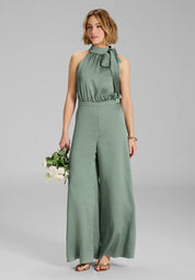 Satin-Jumpsuit mit Schluppe