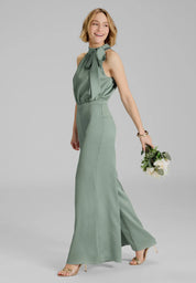 Satin-Jumpsuit mit Schluppe