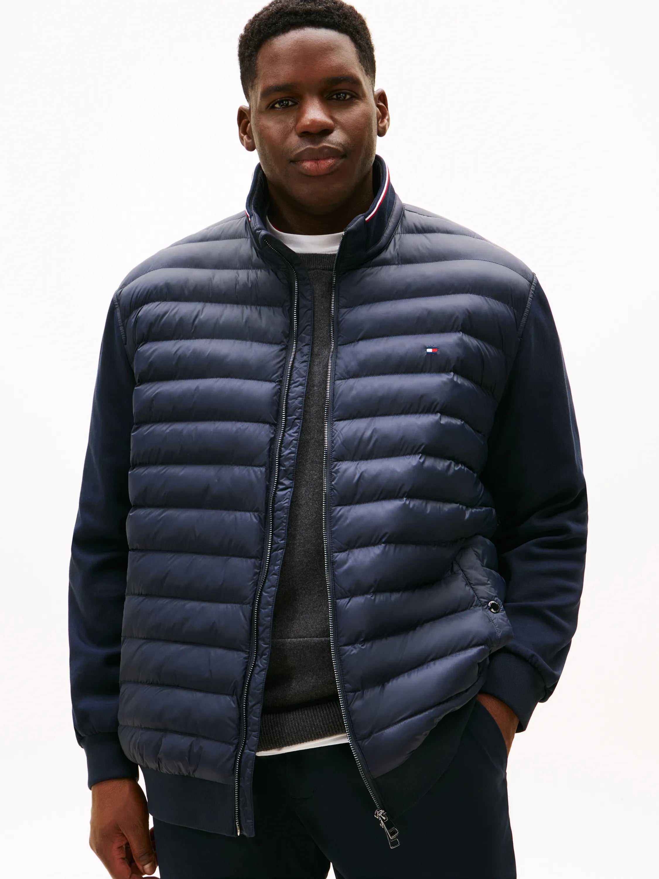 Hybrid-Steppjacke mit Stehkragen