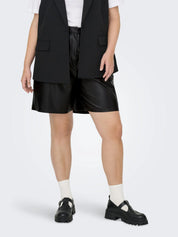 Shorts in Lederoptik Regular Fit