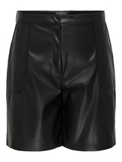 Shorts in Lederoptik Regular Fit