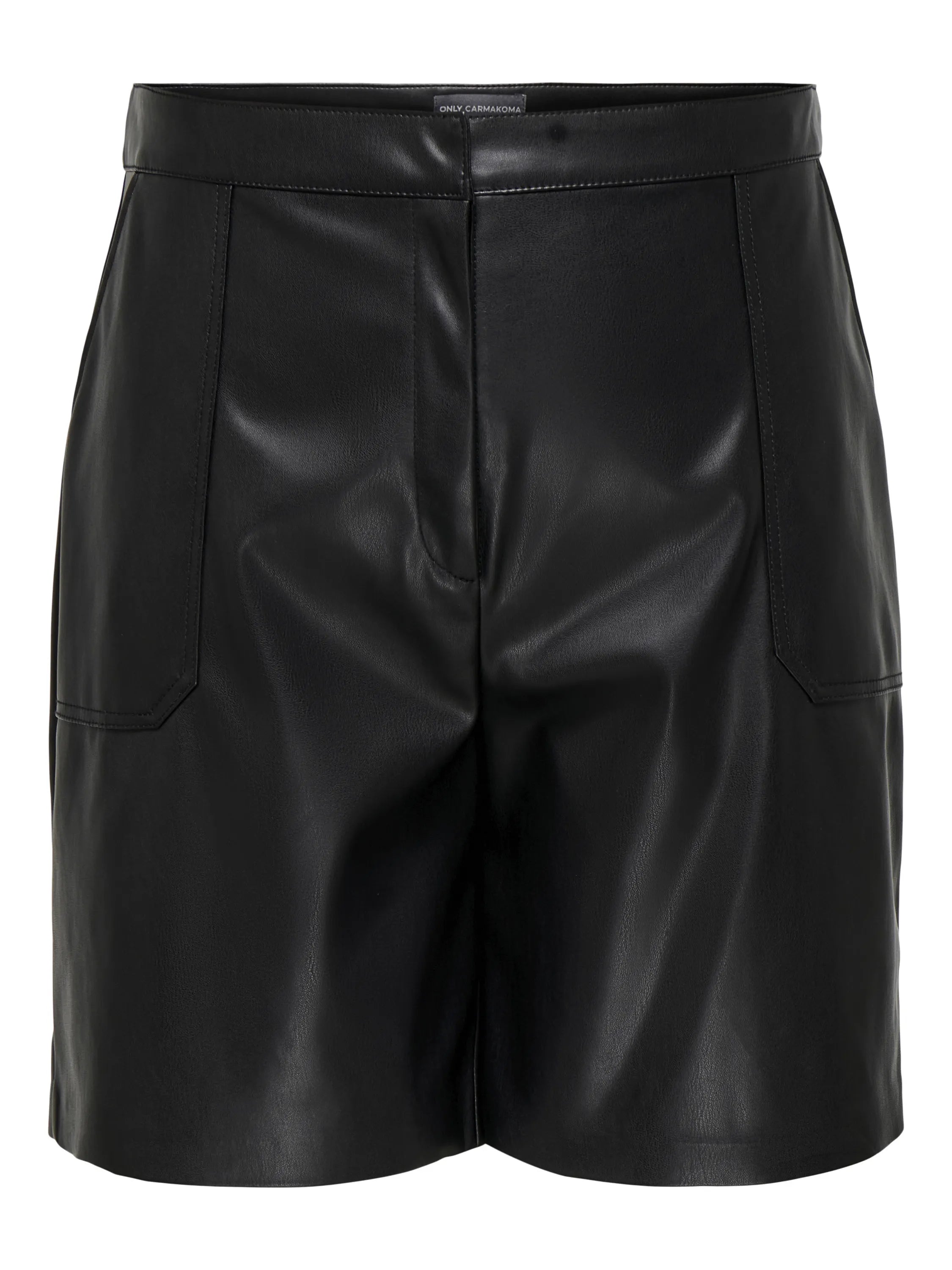 Shorts in Lederoptik Regular Fit
