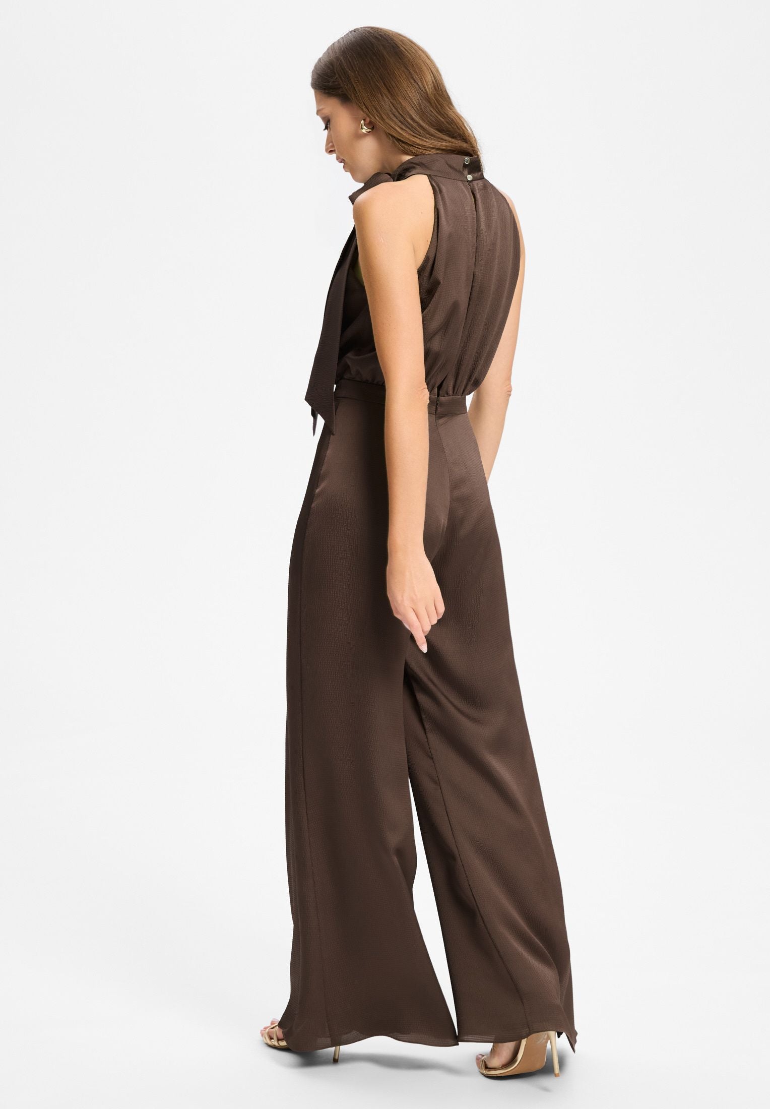 Satin-Jumpsuit mit Schluppe