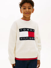 Strickshirt mit Logoprint
