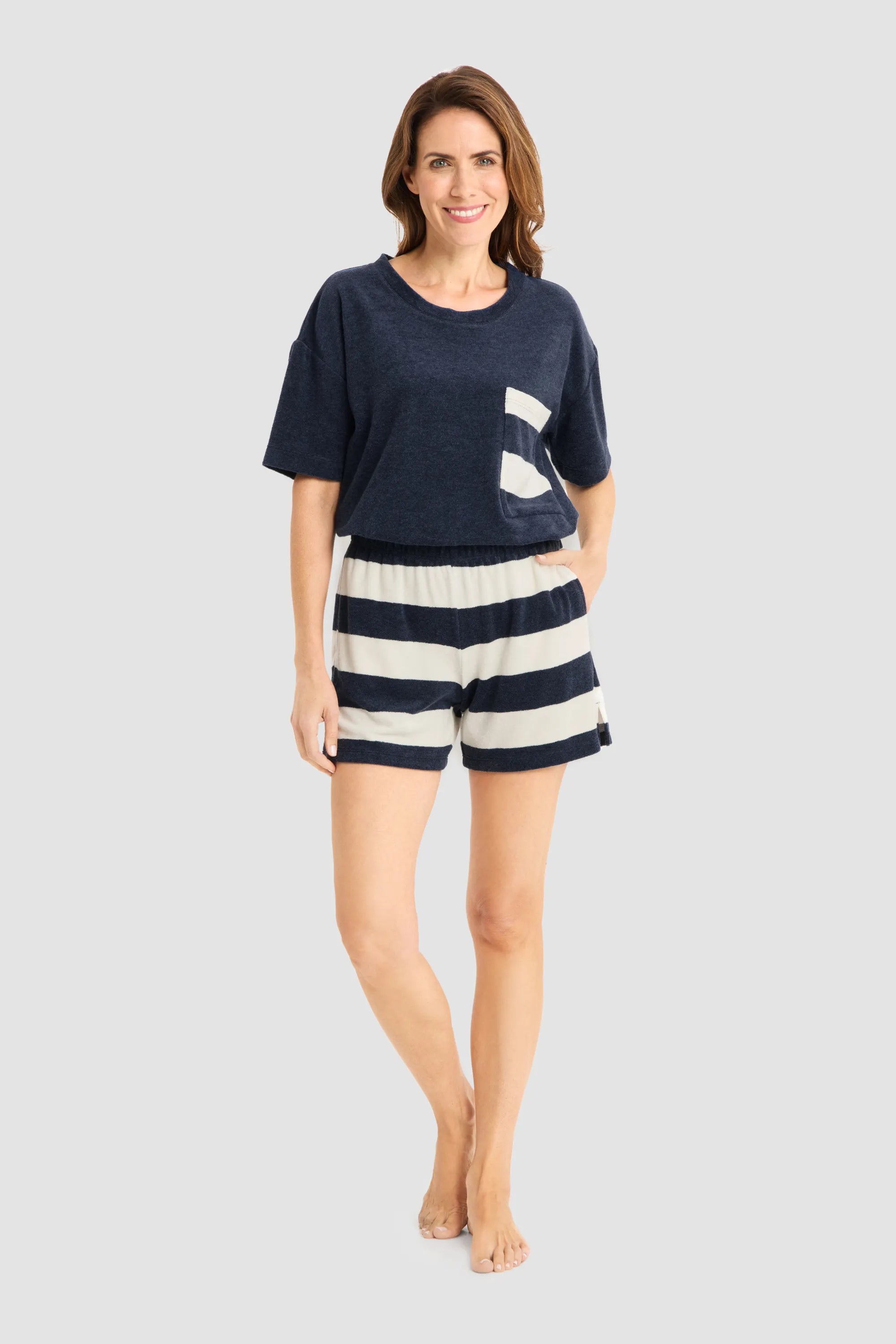 Loungeshorts aus Baumwollmix