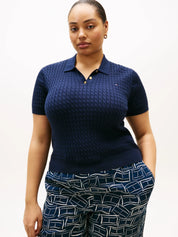 Strick-Poloshirt aus Baumwolle