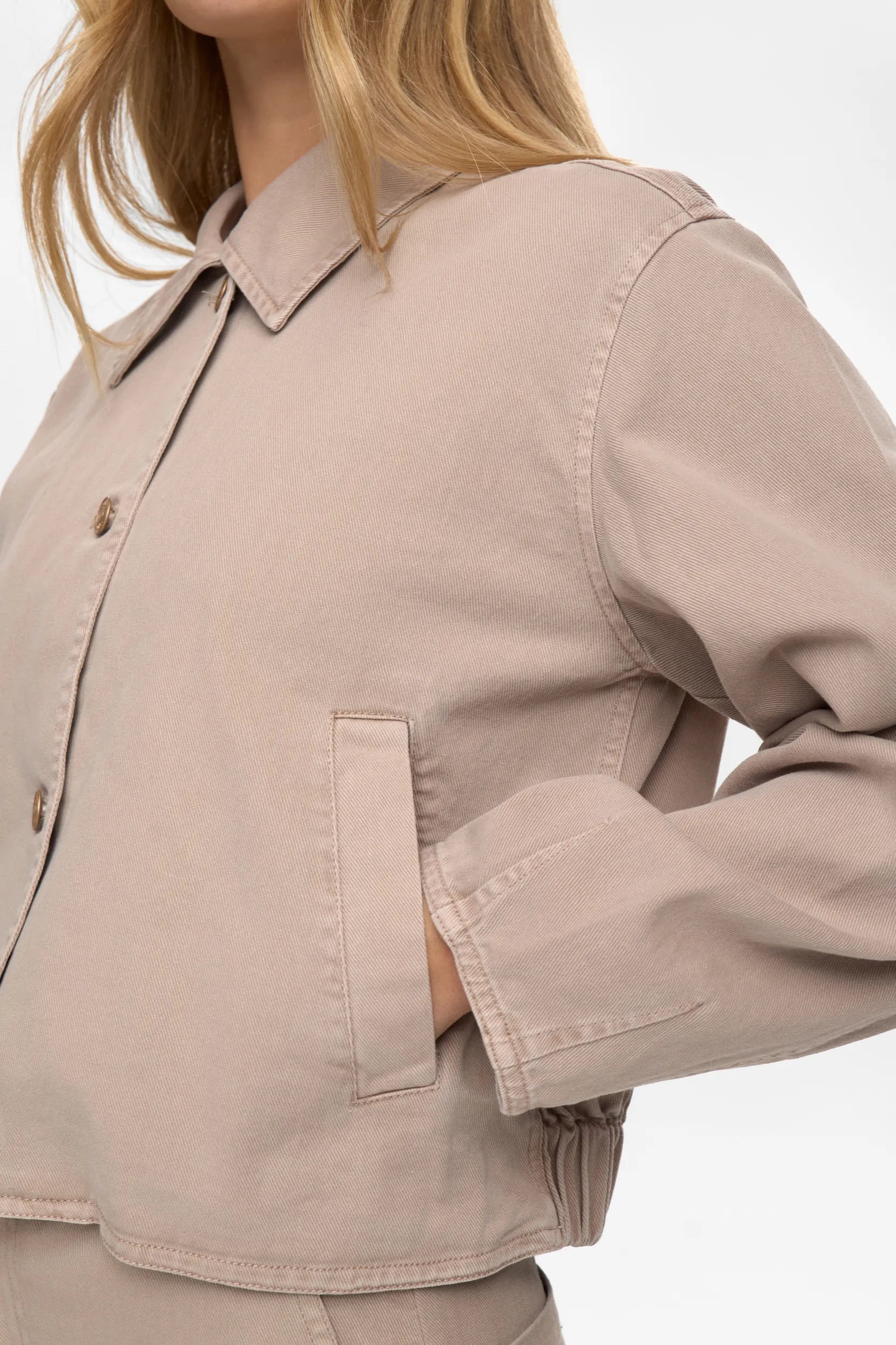 Jeansjacke cropped aus Baumwolle