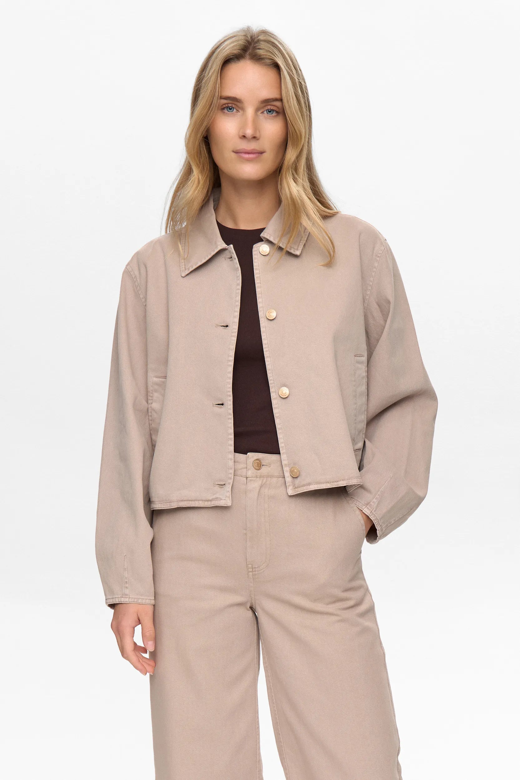 Jeansjacke cropped aus Baumwolle