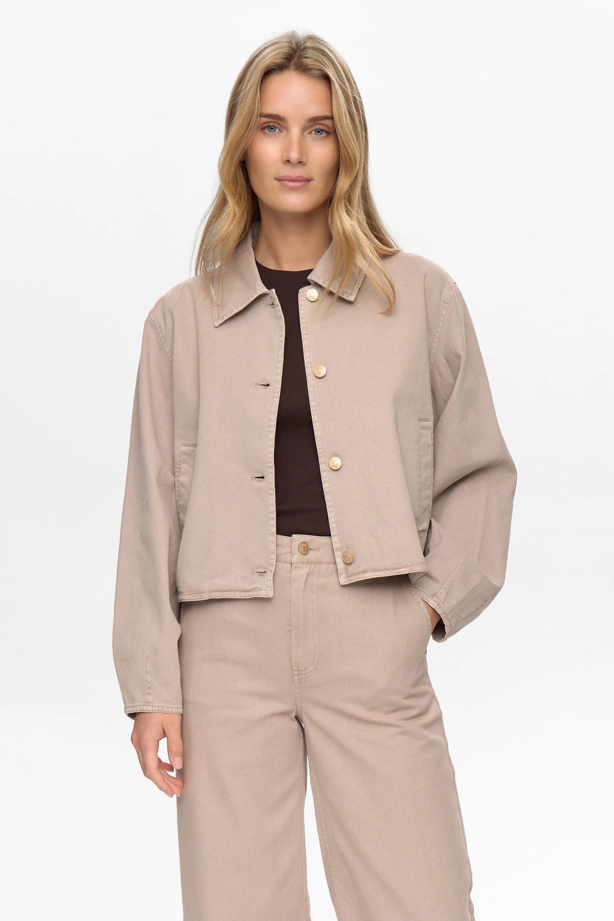 Jeansjacke cropped aus Baumwolle