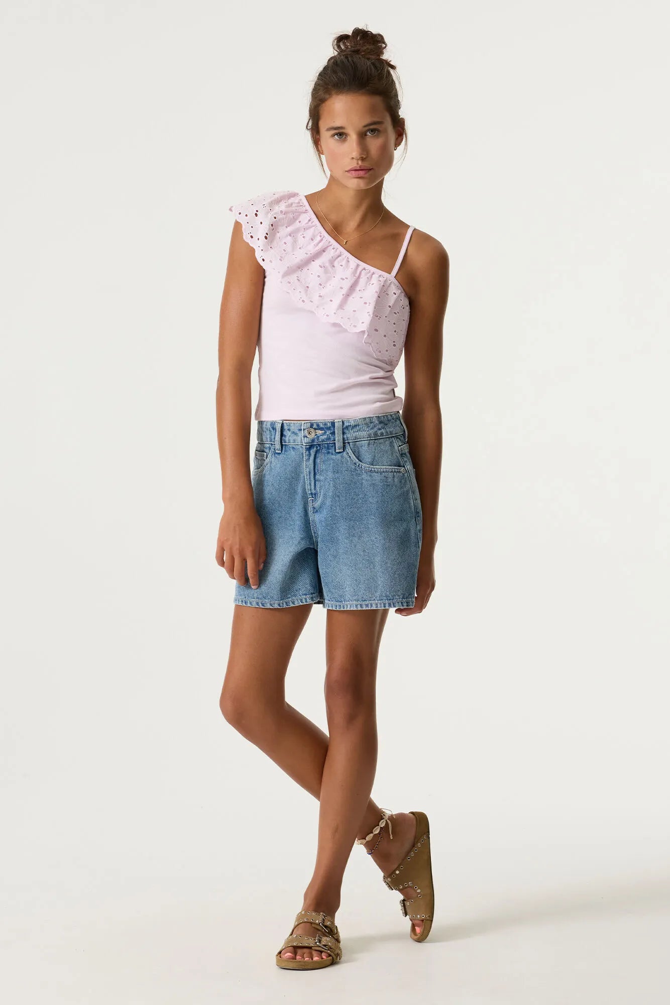 One-Shoulder-Top aus Baumwolle