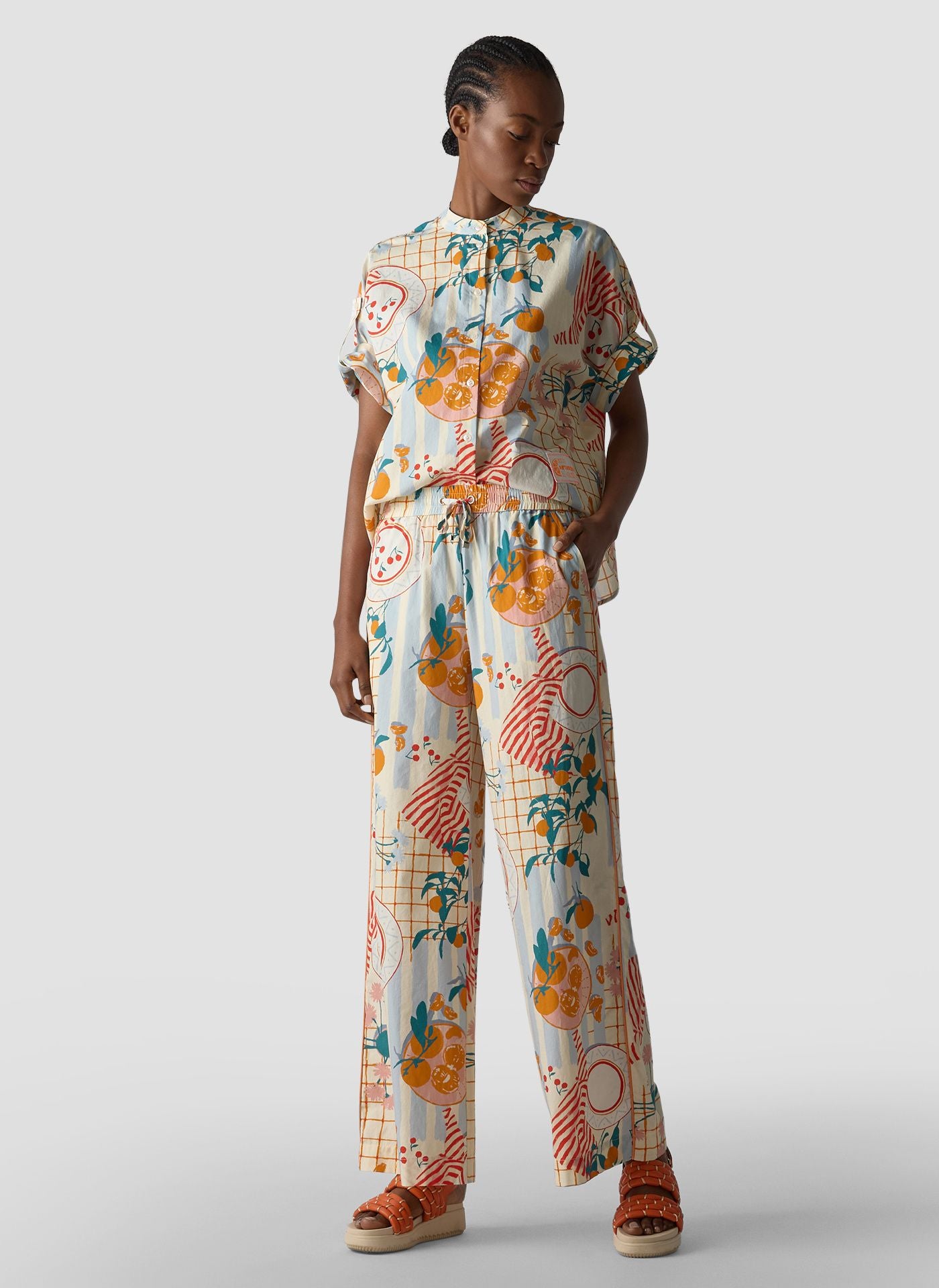 Stoffhose Wide Leg