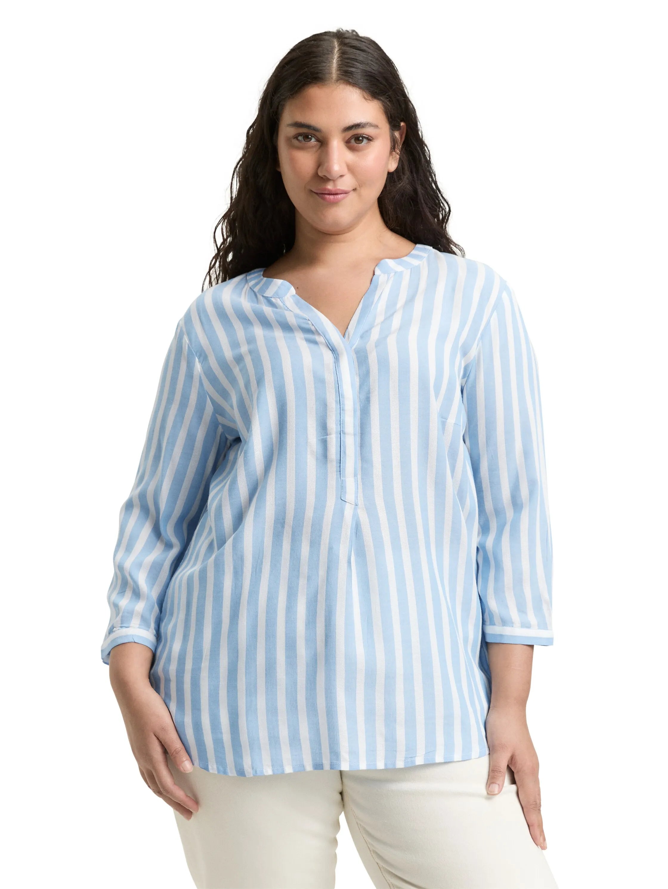 Gestreifte Bluse aus Viskose