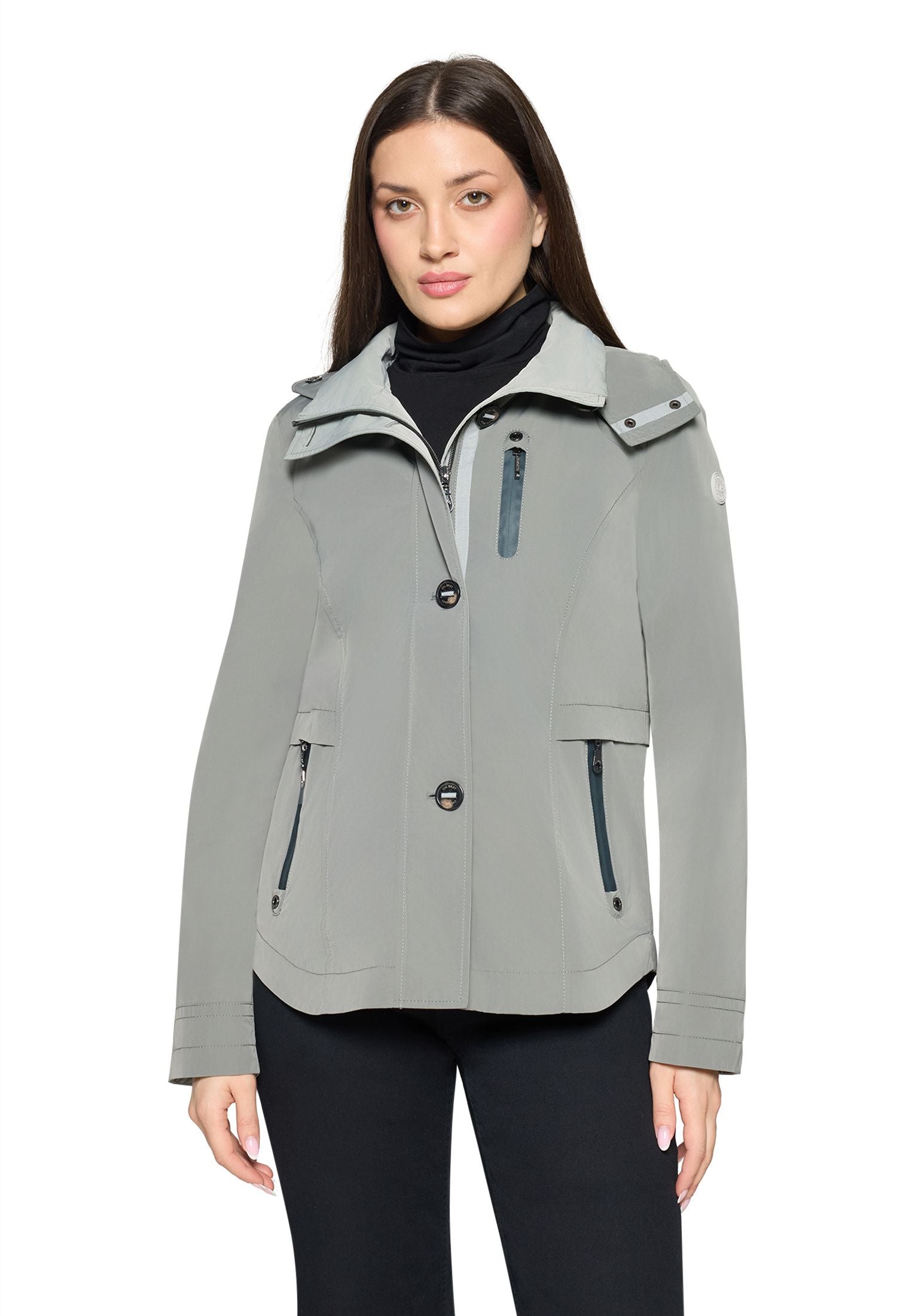 Übergangsjacke mit abnehmbarer Kapuze