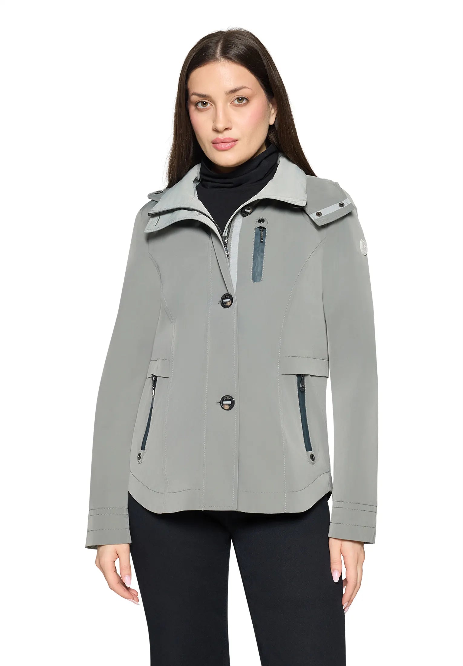 Übergangsjacke mit abnehmbarer Kapuze