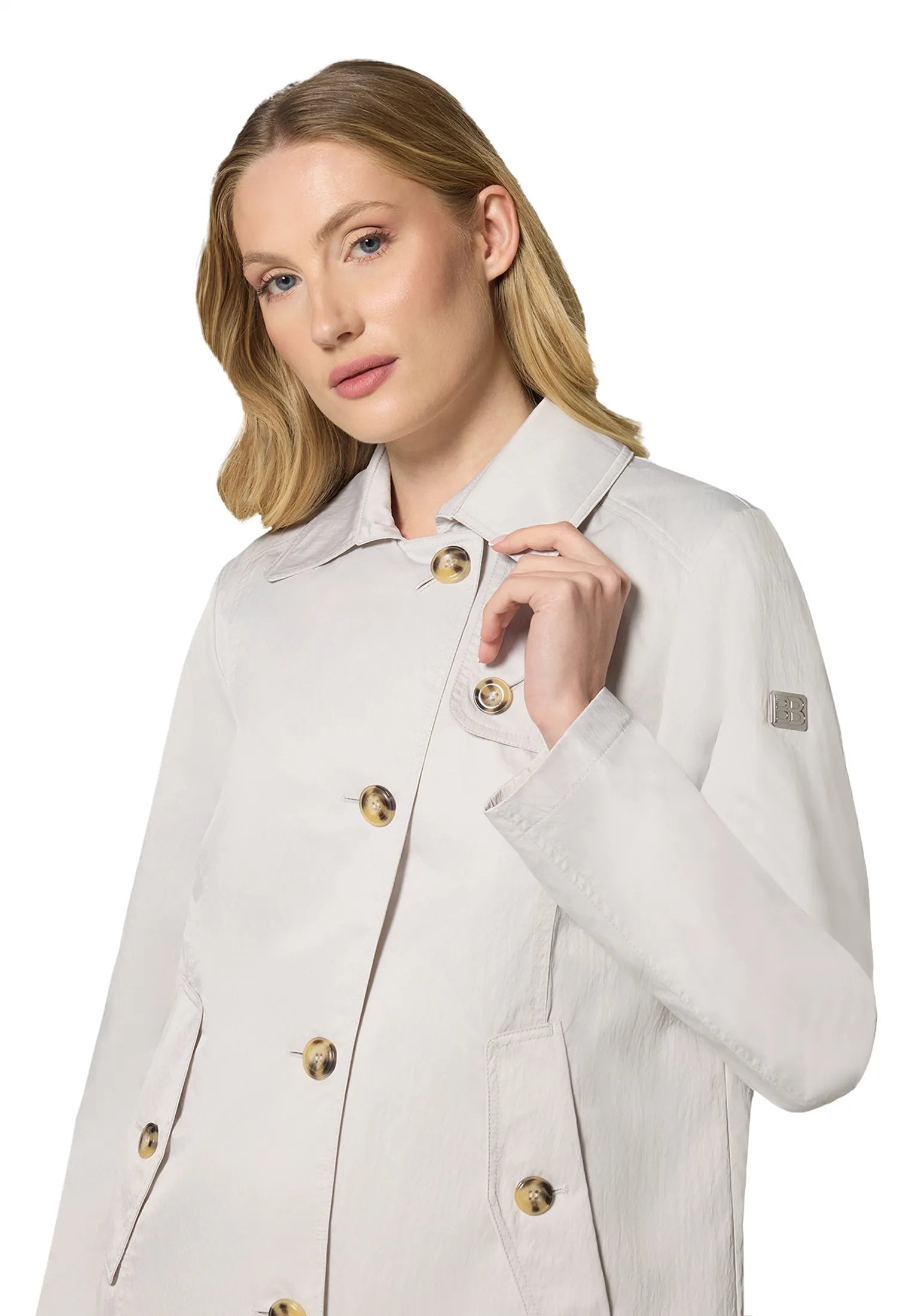 Übergangsjacke mit aufliegendem Kragen