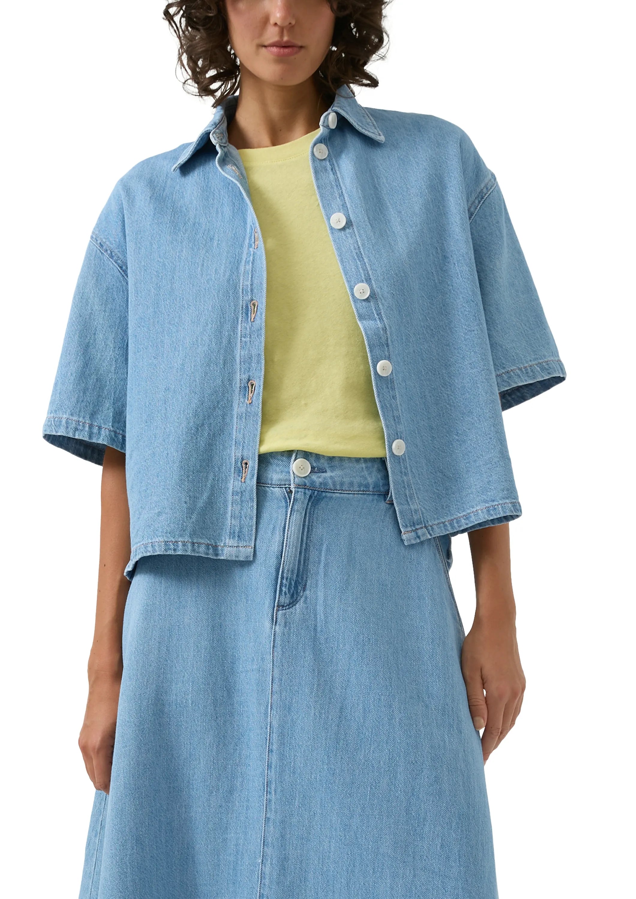 Jeansbluse aus Baumwolle