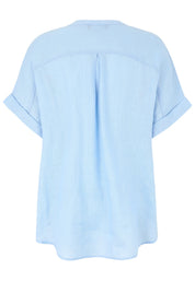 Leinenbluse mit V-Ausschnitt
