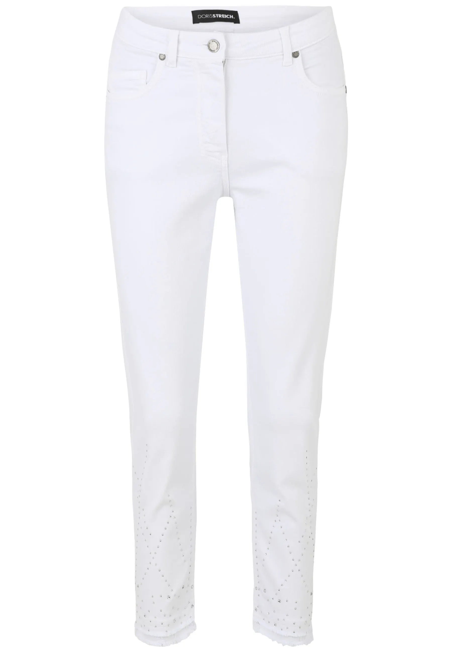 Jeans Slim Fit mit Strass-Details