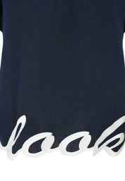 Leinenbluse mit Rundhalsausschnitt