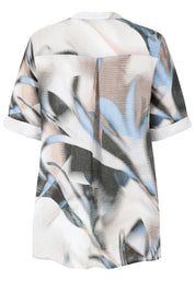 Leinenbluse mit V-Ausschnitt