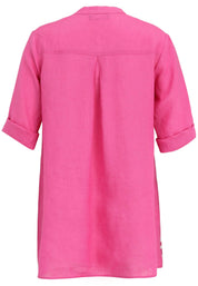Leinenbluse mit V-Ausschnitt