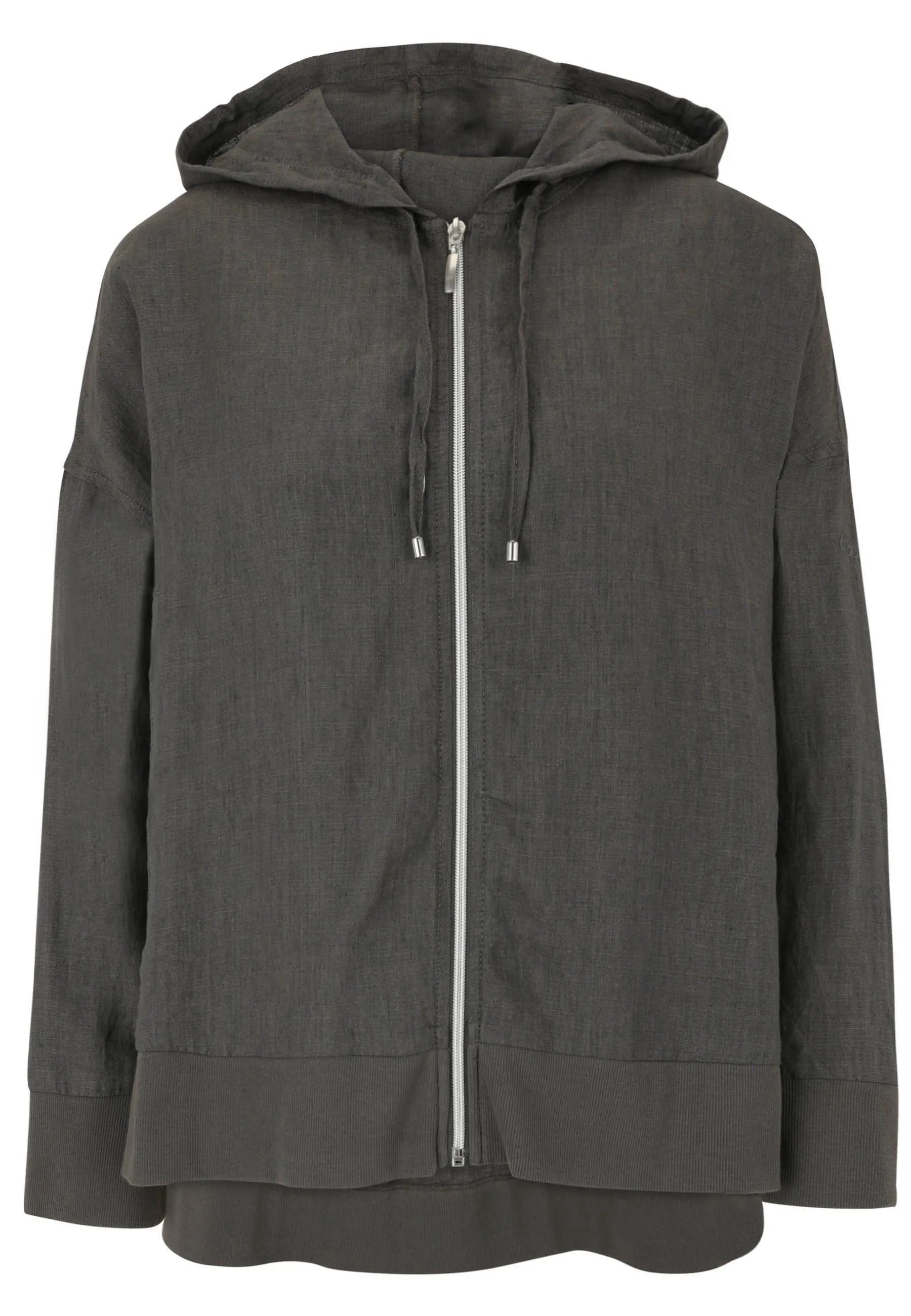 Leinenjacke mit Kapuze