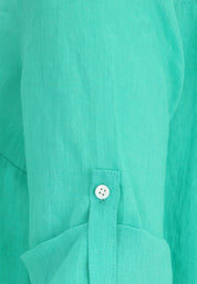Leinenbluse mit V-Ausschnitt
