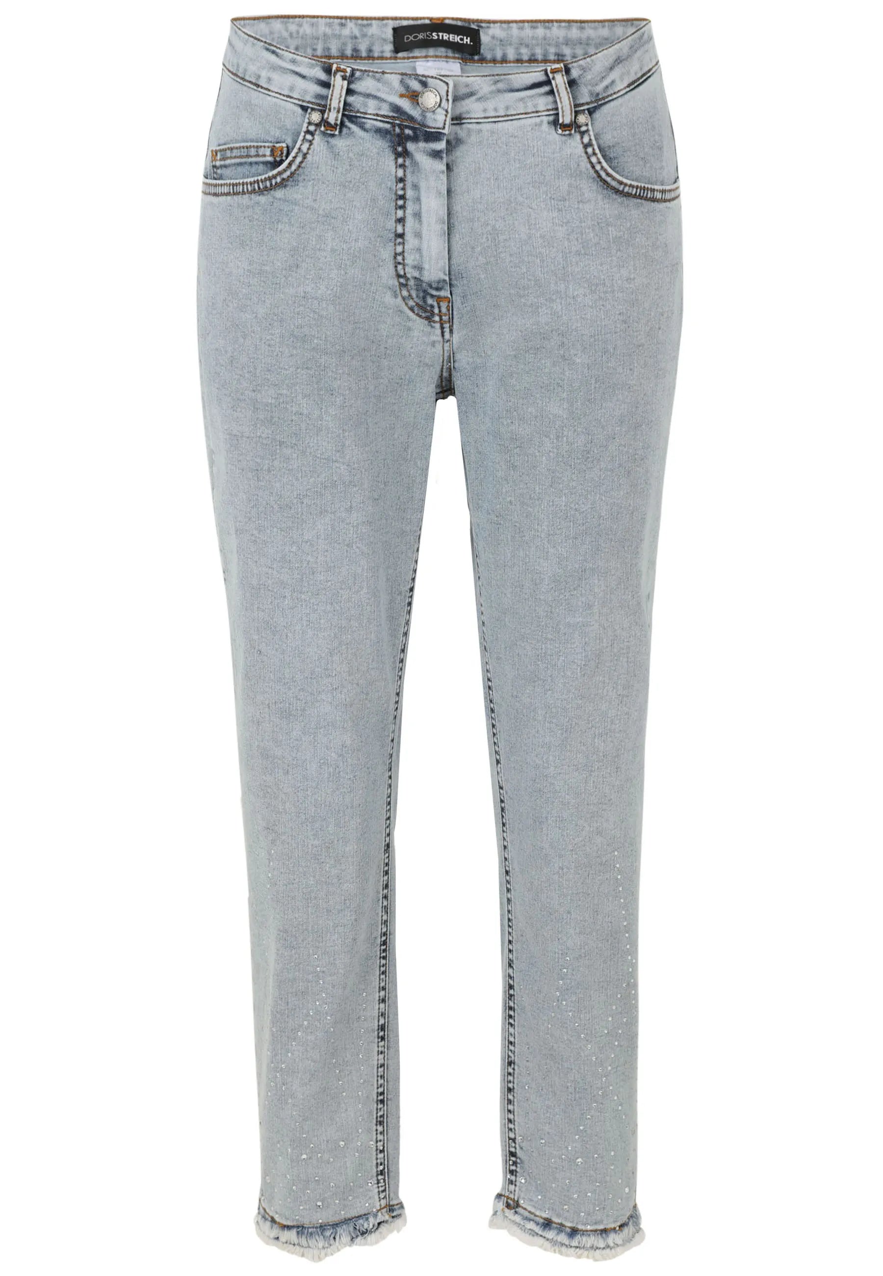 Jeans Slim Fit mit Strass-Details