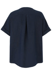 Leinenbluse mit Rundhalsausschnitt