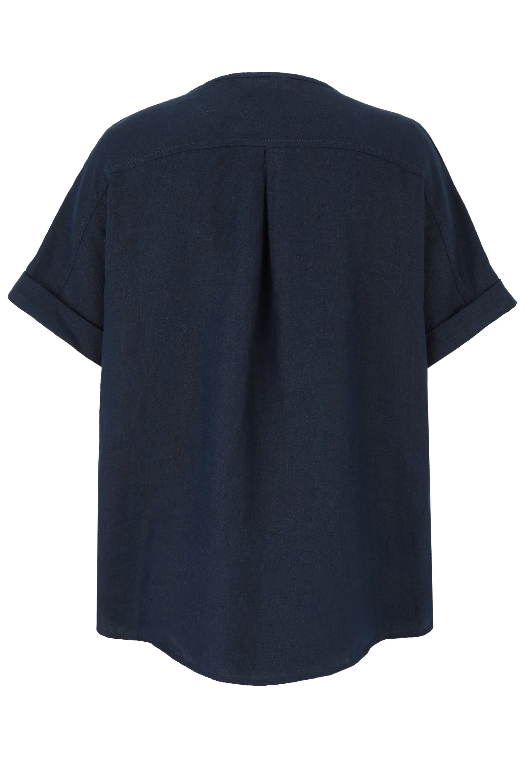 Leinenbluse mit Rundhalsausschnitt