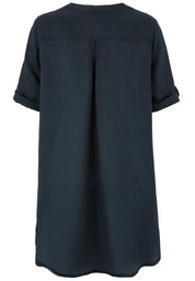 Leinenbluse mit V-Ausschnitt