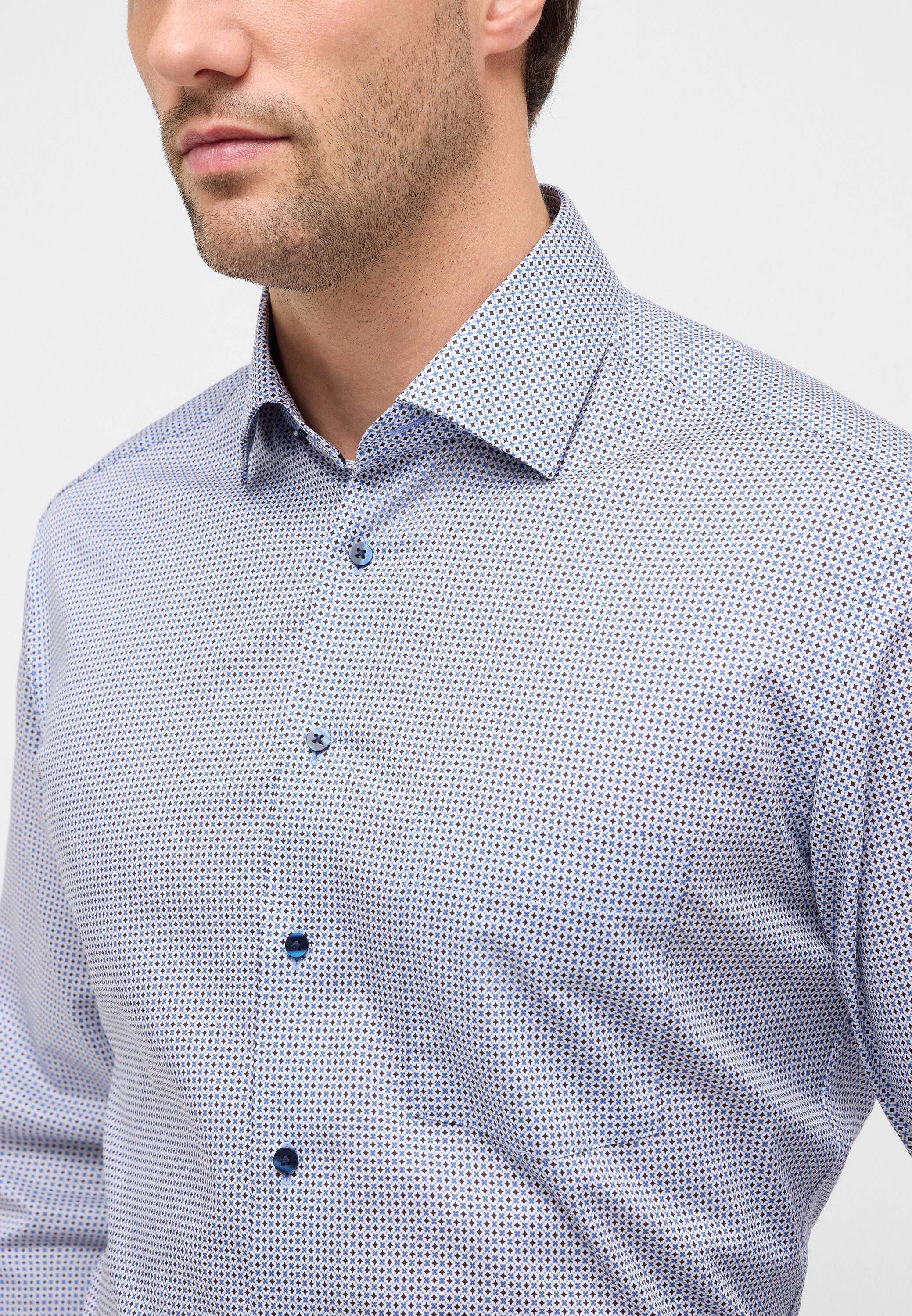 Hemd 1289 X19K, mittelblau
