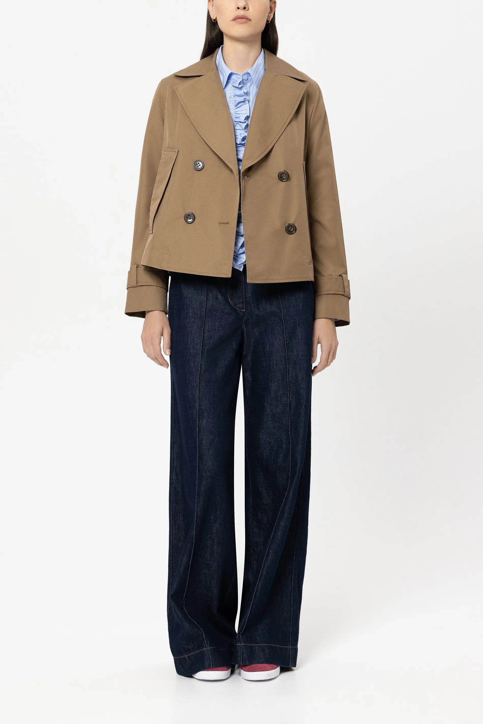 Trenchcoat aus Baumwollmix