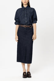 Jeansbluse aus Baumwolle