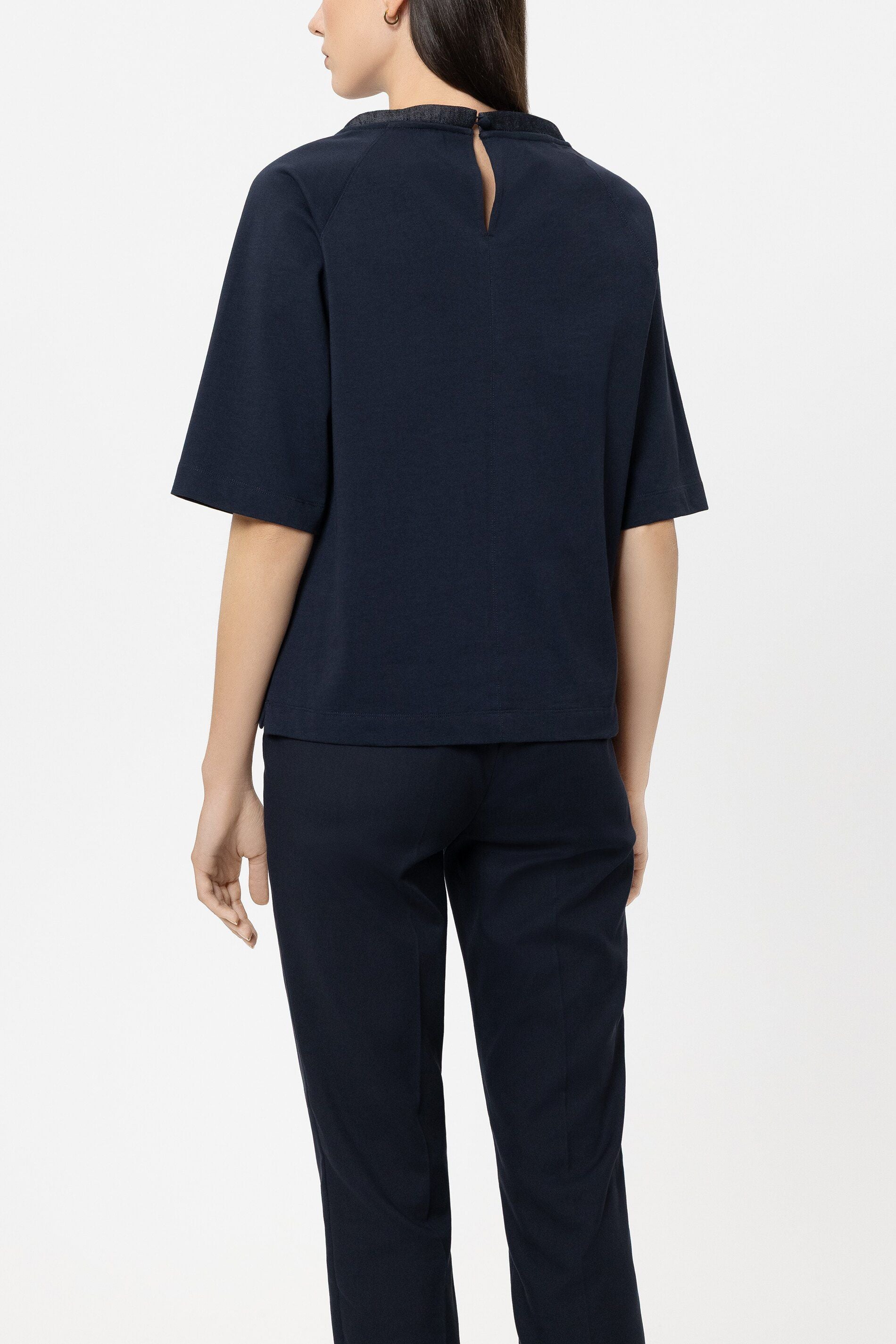 T-Shirt mit Denim-Patch