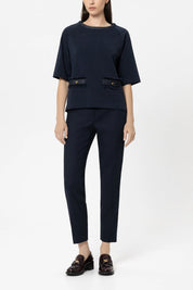 T-Shirt mit Denim-Patch