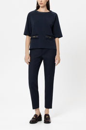 T-Shirt mit Denim-Patch