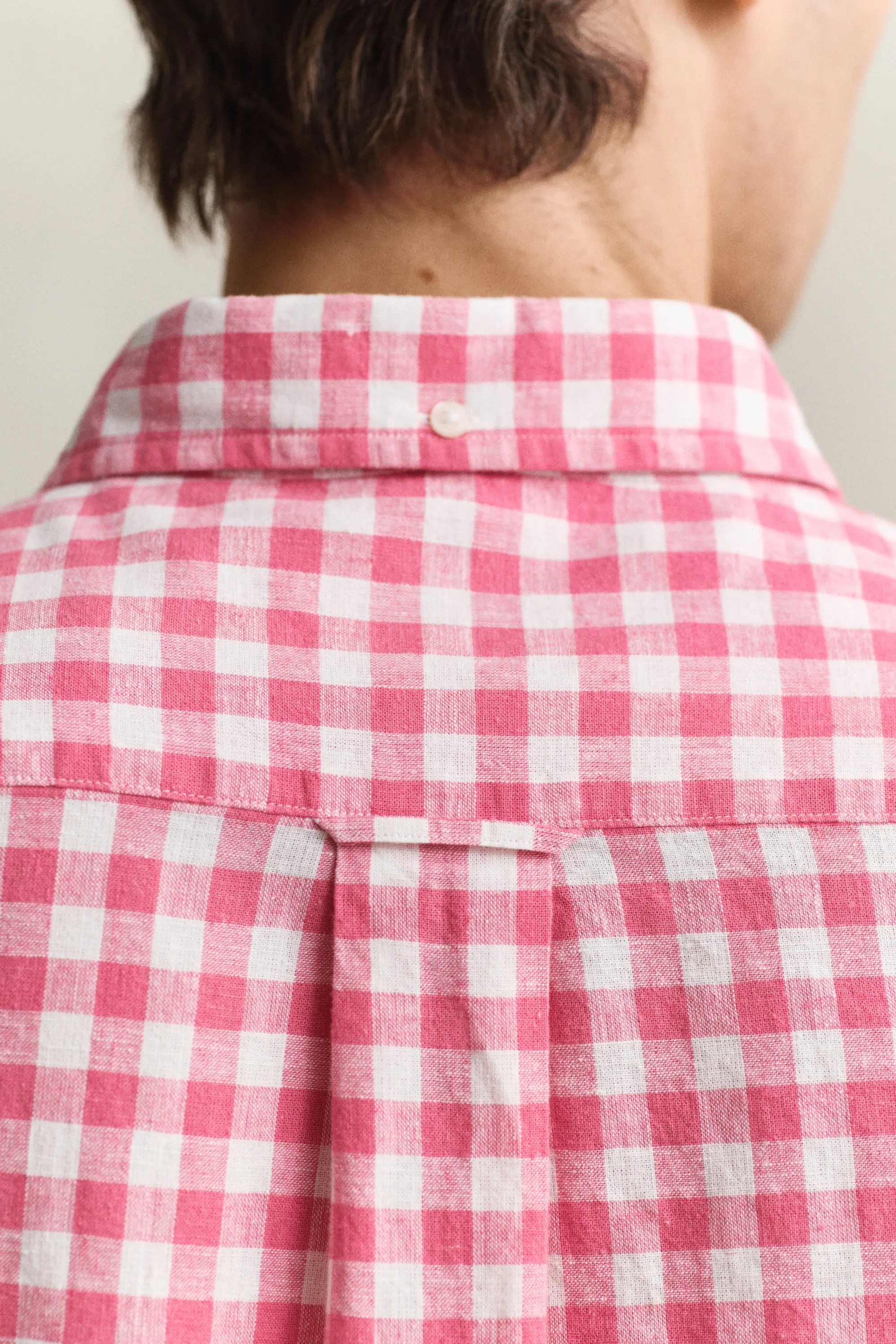 Gingham-Hemd Regular Fit aus Leinenmix