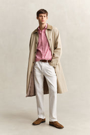 Gingham-Hemd Regular Fit aus Leinenmix