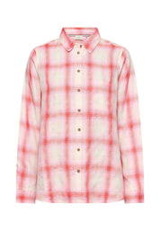 Bluse kariert aus Leinenmix