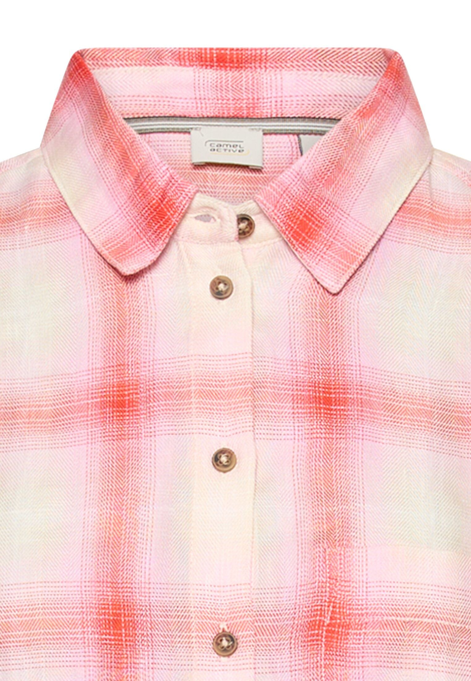 Bluse kariert aus Leinenmix