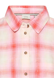 Bluse kariert aus Leinenmix