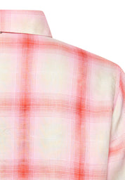 Bluse kariert aus Leinenmix