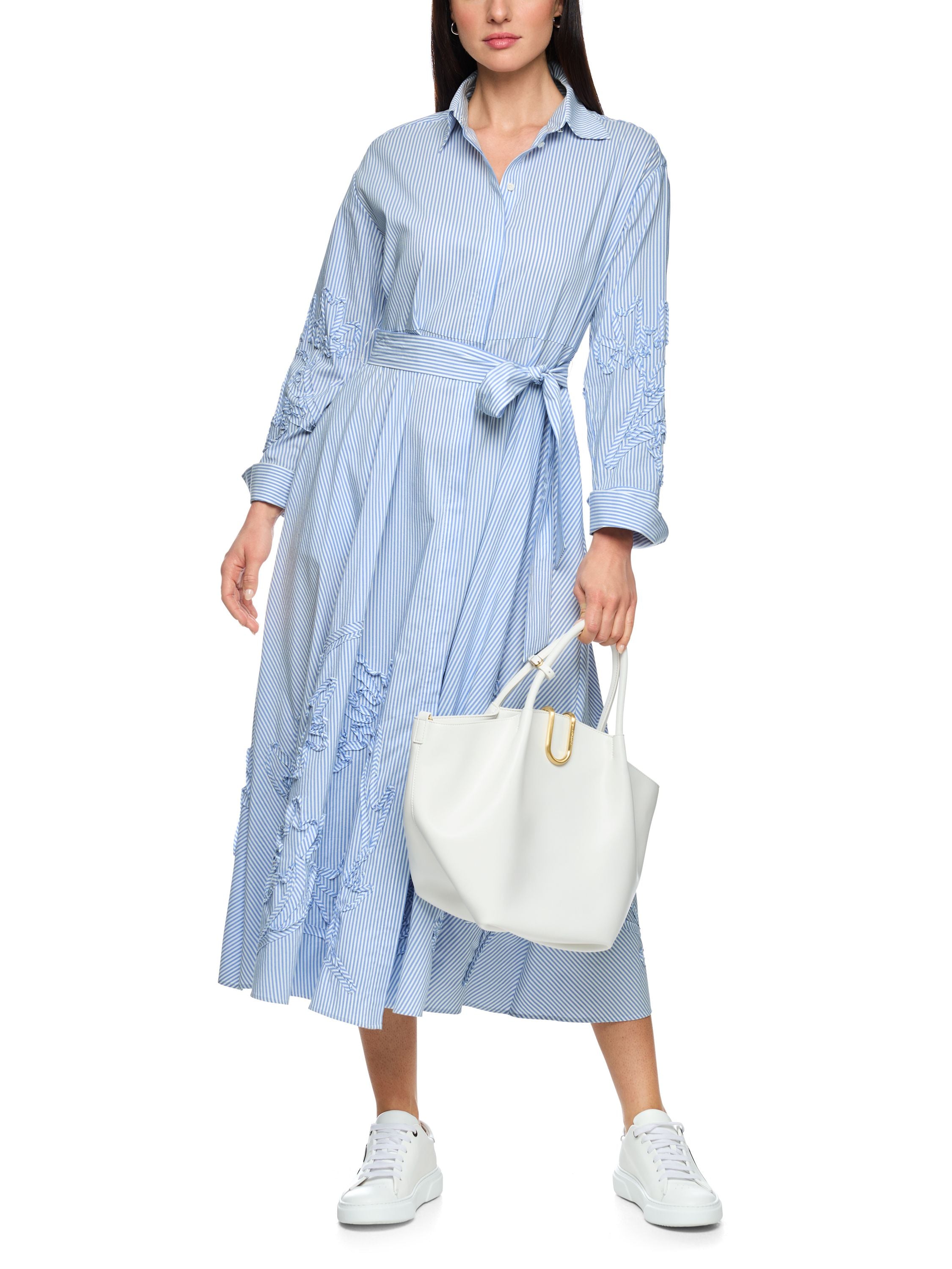 Hemdblusenkleid Midi mit Stickerei